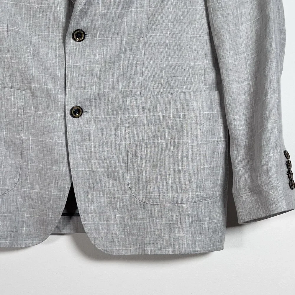 Baird‎ McNutt Murano Slim Fit Blazer Jacket Mens Sz L 42 Plaid Gray Unstructured